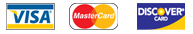 Visa, Mastercard and Discover cards accepted